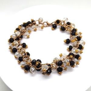 Gold Tone Crystal Bead Bracelet